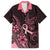 Polynesian Family Matching Mermaid Dress and Hawaiian Shirt Breast Cancer RIbbon Butterfly Mix Plumeria Curves Pink LT7 Dad's Shirt - Short Sleeve Black Pink - Polynesian Pride