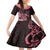 Polynesian Family Matching Puletasi Dress and Hawaiian Shirt Breast Cancer RIbbon Butterfly Mix Plumeria Curves Pink LT7 Daughter's Dress Black Pink - Polynesian Pride