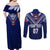 Personalised Samoa Rugby Couples Matching Off Shoulder Maxi Dress and Long Sleeve Button Shirts World Cup 2023 Siamupini Siva Tau LT7 - Polynesian Pride