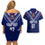 Personalised Samoa Rugby Couples Matching Off Shoulder Short Dress and Hawaiian Shirt World Cup 2023 Siamupini Siva Tau LT7 - Polynesian Pride