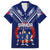 Personalised Samoa Rugby Family Matching Off Shoulder Long Sleeve Dress and Hawaiian Shirt World Cup 2023 Siamupini Siva Tau LT7 Dad's Shirt - Short Sleeve Blue - Polynesian Pride