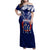 Personalised Samoa Rugby Family Matching Off Shoulder Maxi Dress and Hawaiian Shirt World Cup 2023 Siamupini Siva Tau LT7 Mom's Dress Blue - Polynesian Pride