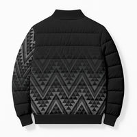 New Zealand Ta Moko Silver Fern Bomber Puffer Jacket Taniko Taniwha Motifs LT7 - Polynesian Pride