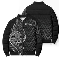 New Zealand Ta Moko Silver Fern Bomber Puffer Jacket Taniko Taniwha Motifs LT7 - Polynesian Pride