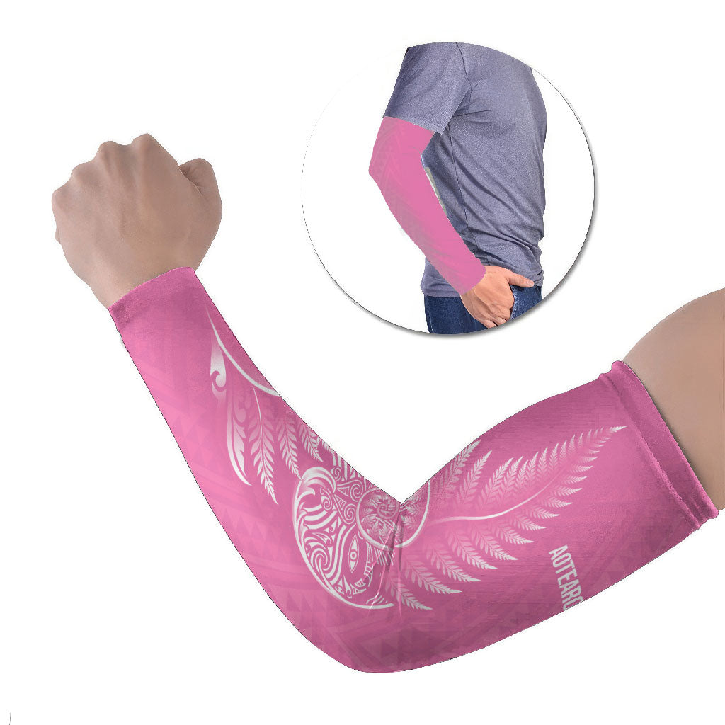 New Zealand Ta Moko Silver Fern Pink Arm Sleeves Taniko Taniwha Motifs
