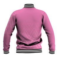 New Zealand Ta Moko Silver Fern Pink Baseball Jacket Taniko Taniwha Motifs LT7 - Polynesian Pride
