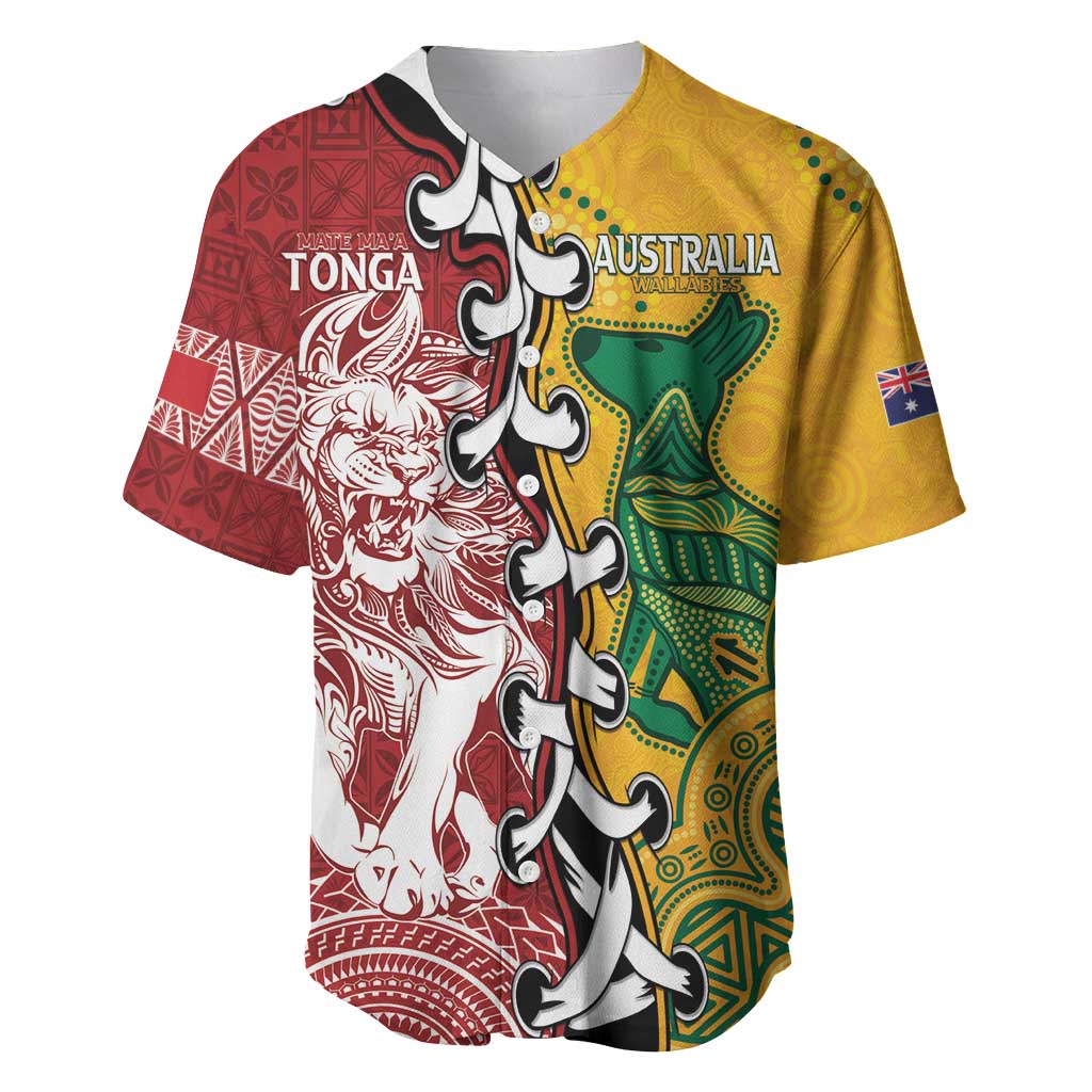 Mate Ma'a Tonga Vs Australia Rugby Personalized Baseball Jersey Special Mascots LT7 Colorful - Polynesian Pride