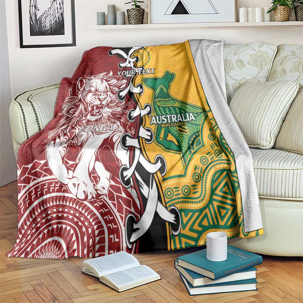 Mate Ma'a Tonga Vs Australia Rugby Personalized Blanket Special Mascots LT7 Colorful - Polynesian Pride