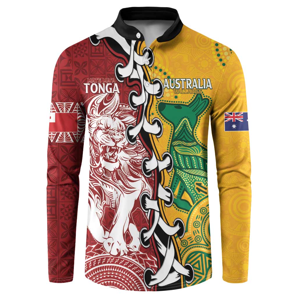 Mate Ma'a Tonga Vs Australia Rugby Personalized Button Sweatshirt Special Mascots LT7 Colorful - Polynesian Pride