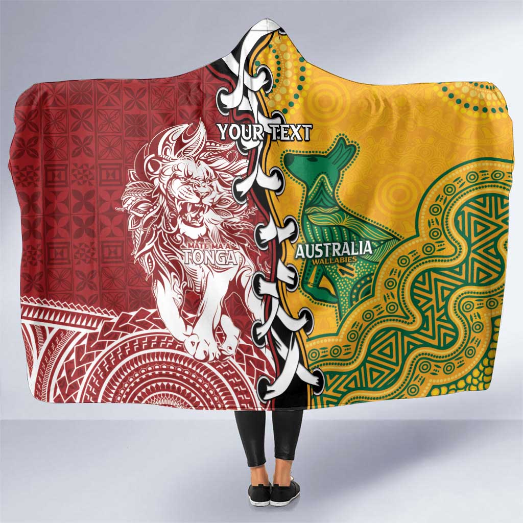 Mate Ma'a Tonga Vs Australia Rugby Personalized Hooded Blanket Special Mascots LT7 One Size Colorful - Polynesian Pride