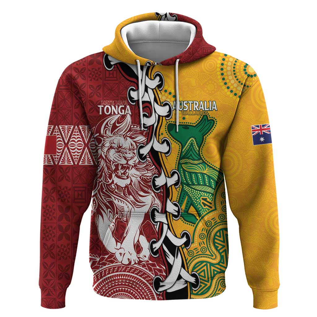 Mate Ma'a Tonga Vs Australia Rugby Personalized Hoodie Special Mascots LT7 Pullover Hoodie Colorful - Polynesian Pride