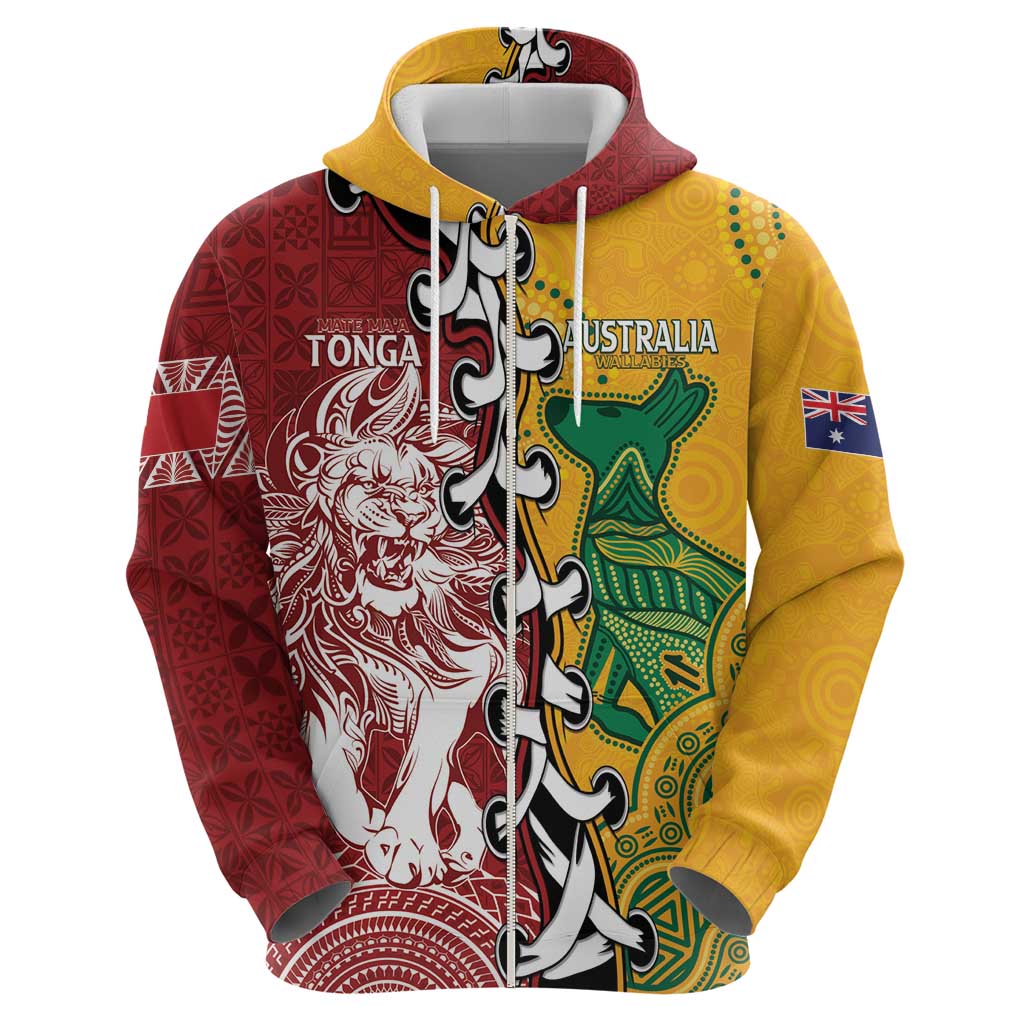 Mate Ma'a Tonga Vs Australia Rugby Personalized Hoodie Special Mascots LT7 - Polynesian Pride