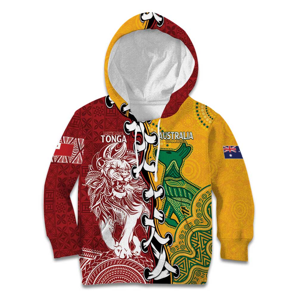 Mate Ma'a Tonga Vs Australia Rugby Personalized Kid Hoodie Special Mascots LT7 Hoodie Colorful - Polynesian Pride