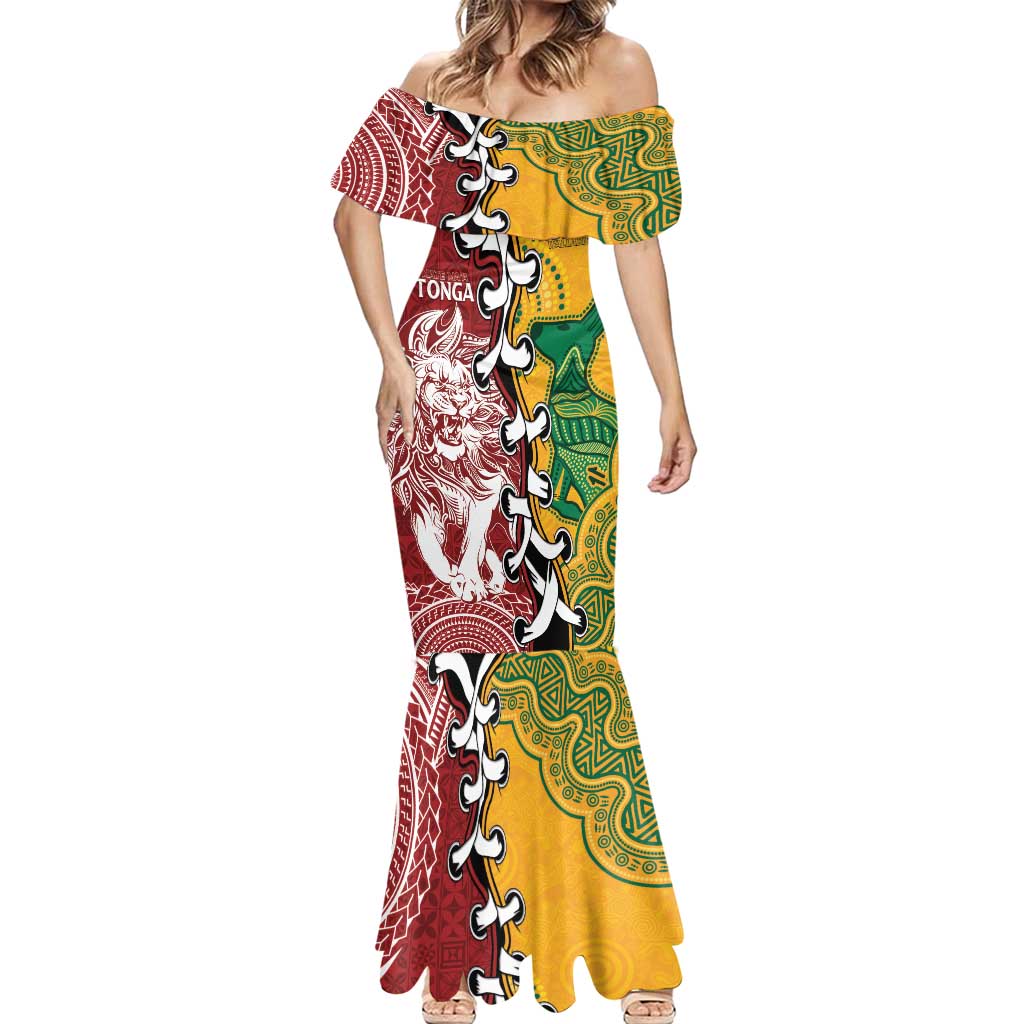 Mate Ma'a Tonga Vs Australia Rugby Personalized Mermaid Dress Special Mascots LT7 - Polynesian Pride