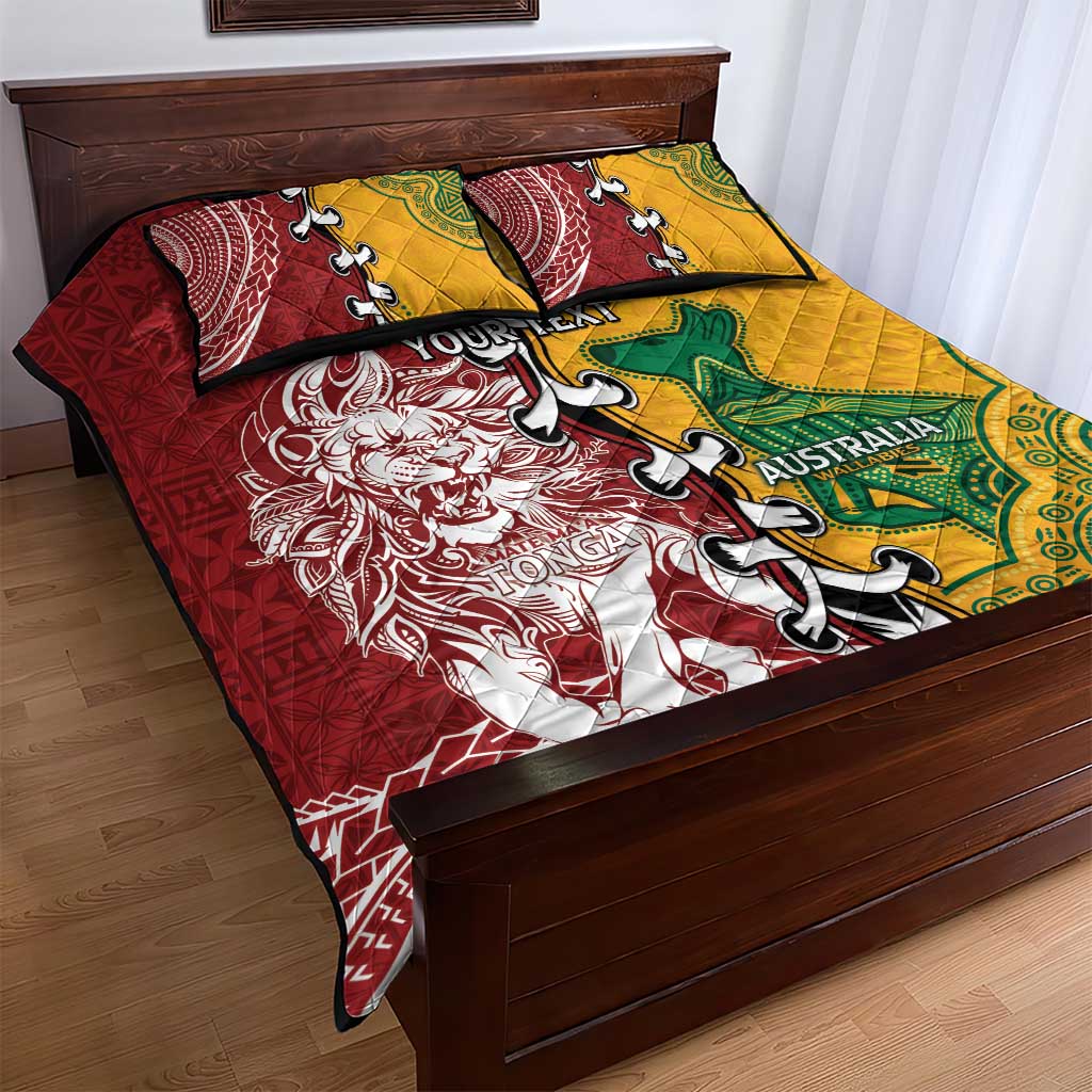 Mate Ma'a Tonga Vs Australia Rugby Personalized Quilt Bed Set Special Mascots LT7 - Polynesian Pride