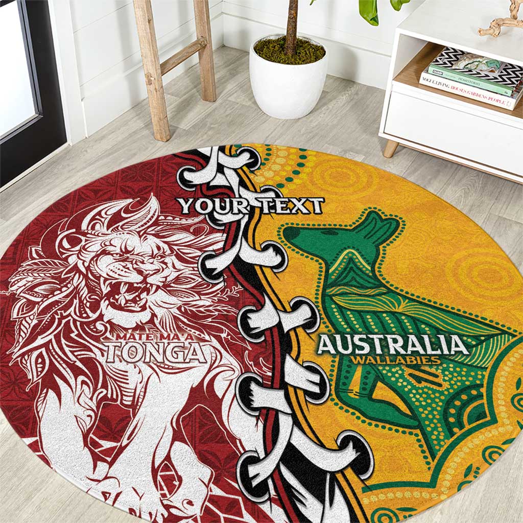Mate Ma'a Tonga Vs Australia Rugby Personalized Round Carpet Special Mascots LT7 Colorful - Polynesian Pride