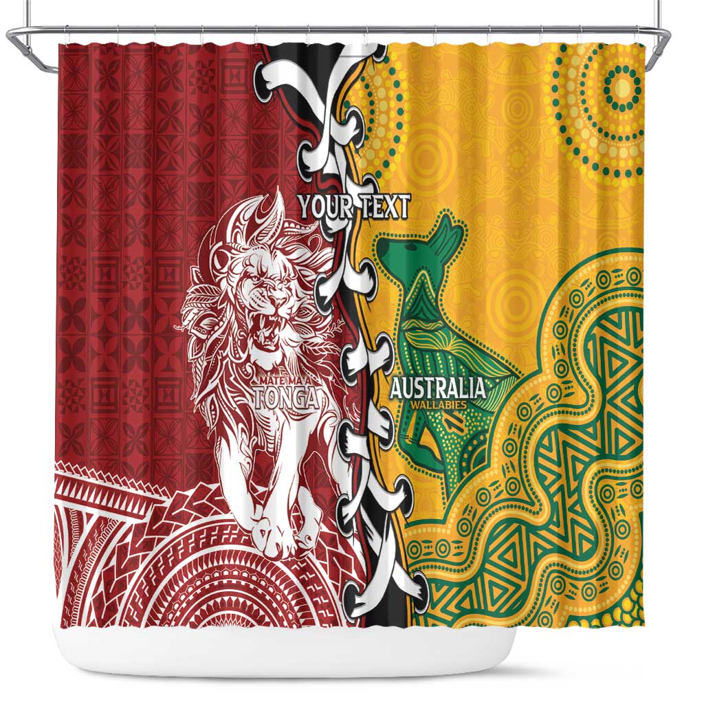 Mate Ma'a Tonga Vs Australia Rugby Personalized Shower Curtain Special Mascots LT7 Colorful - Polynesian Pride