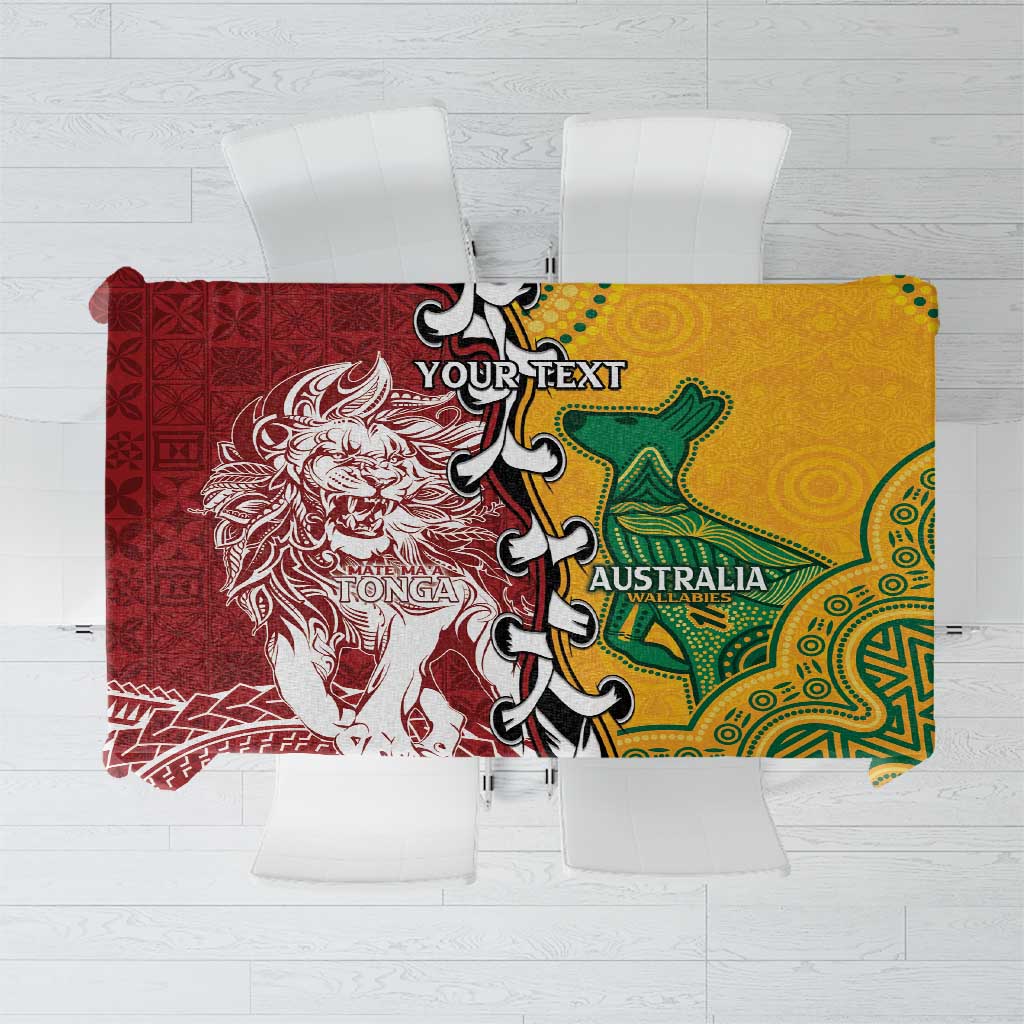 Mate Ma'a Tonga Vs Australia Rugby Personalized Tablecloth Special Mascots