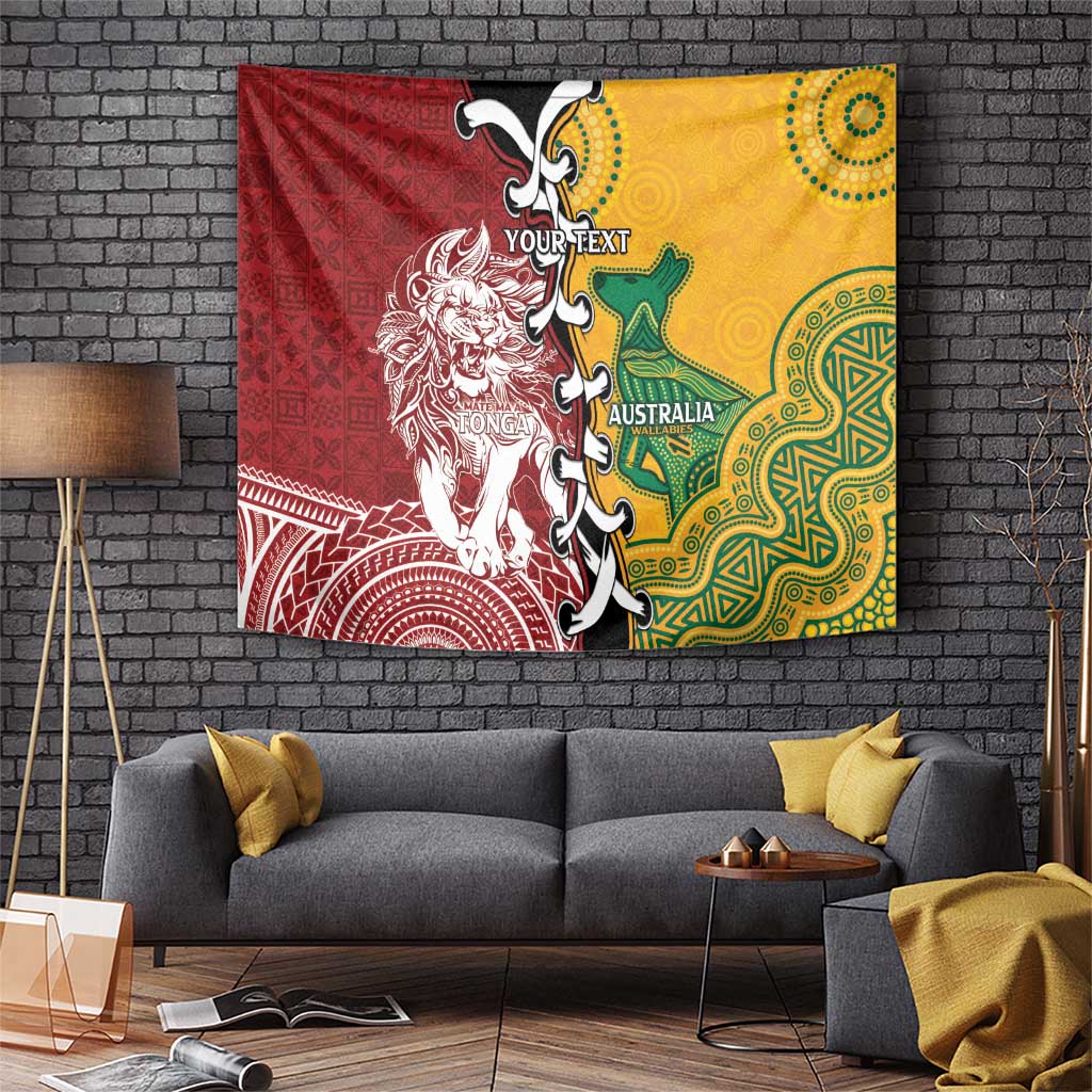 Mate Ma'a Tonga Vs Australia Rugby Personalized Tapestry Special Mascots LT7 Colorful - Polynesian Pride