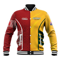 Australia - Tonga Rugby Custom Baseball Jacket Minimalist Dynamic LT7 Unisex Colorful - Polynesian Pride