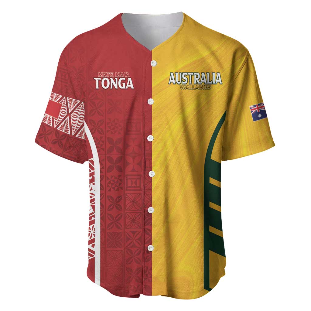 Australia - Tonga Rugby Custom Baseball Jersey Minimalist Dynamic LT7 Colorful - Polynesian Pride