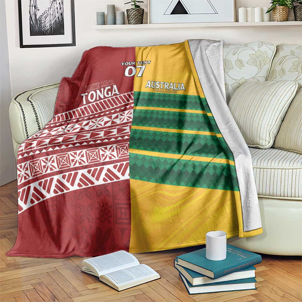 Australia - Tonga Rugby Custom Blanket Minimalist Dynamic LT7 Colorful - Polynesian Pride