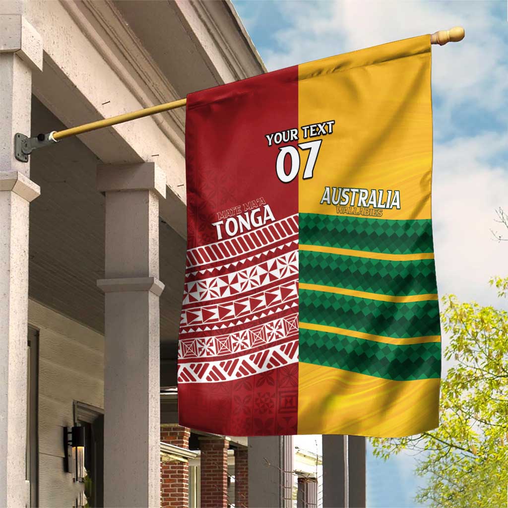 Australia - Tonga Rugby Custom Garden Flag Minimalist Dynamic LT7 House Flag Colorful - Polynesian Pride