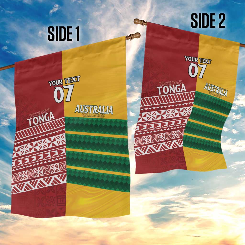 Australia - Tonga Rugby Custom Garden Flag Minimalist Dynamic LT7 - Polynesian Pride