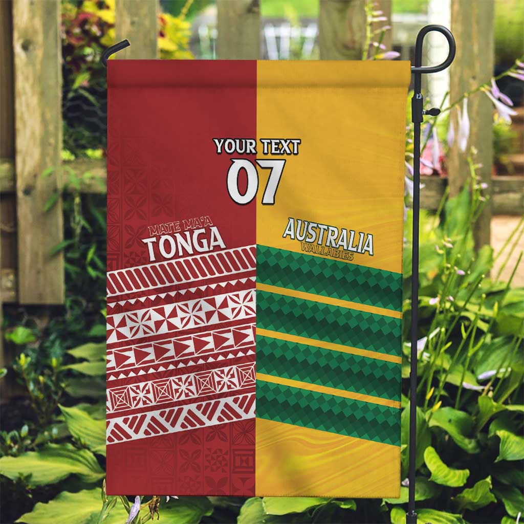 Australia - Tonga Rugby Custom Garden Flag Minimalist Dynamic LT7 Garden Flag Colorful - Polynesian Pride
