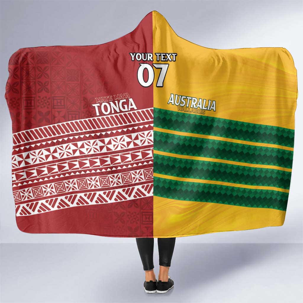 Australia - Tonga Rugby Custom Hooded Blanket Minimalist Dynamic LT7 One Size Colorful - Polynesian Pride