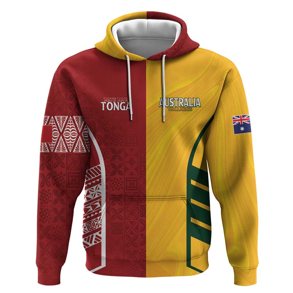 Australia - Tonga Rugby Custom Hoodie Minimalist Dynamic LT7 Pullover Hoodie Colorful - Polynesian Pride
