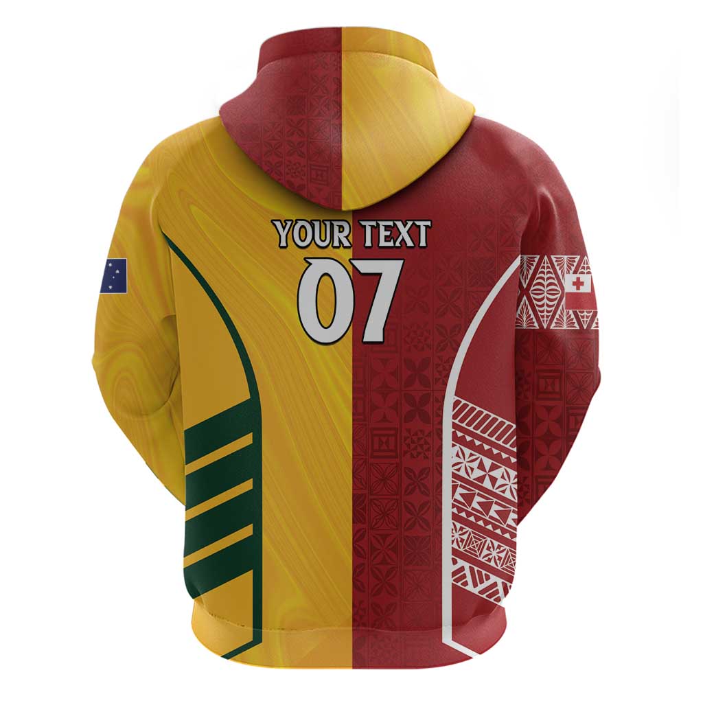Australia - Tonga Rugby Custom Hoodie Minimalist Dynamic LT7 - Polynesian Pride
