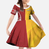 Australia - Tonga Rugby Custom Kid Short Sleeve Dress Minimalist Dynamic LT7 KID Colorful - Polynesian Pride