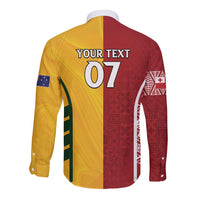 Australia - Tonga Rugby Custom Long Sleeve Button Shirt Minimalist Dynamic LT7 - Polynesian Pride