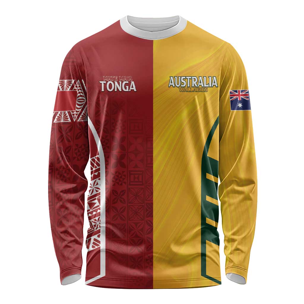 Australia - Tonga Rugby Custom Long Sleeve Shirt Minimalist Dynamic LT7 Unisex Colorful - Polynesian Pride