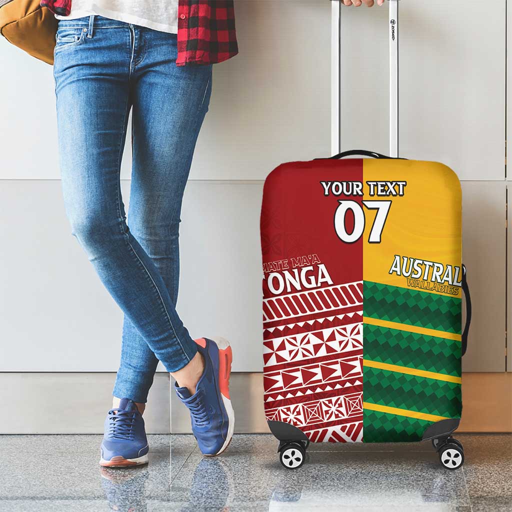 Australia - Tonga Rugby Custom Luggage Cover Minimalist Dynamic LT7 - Polynesian Pride