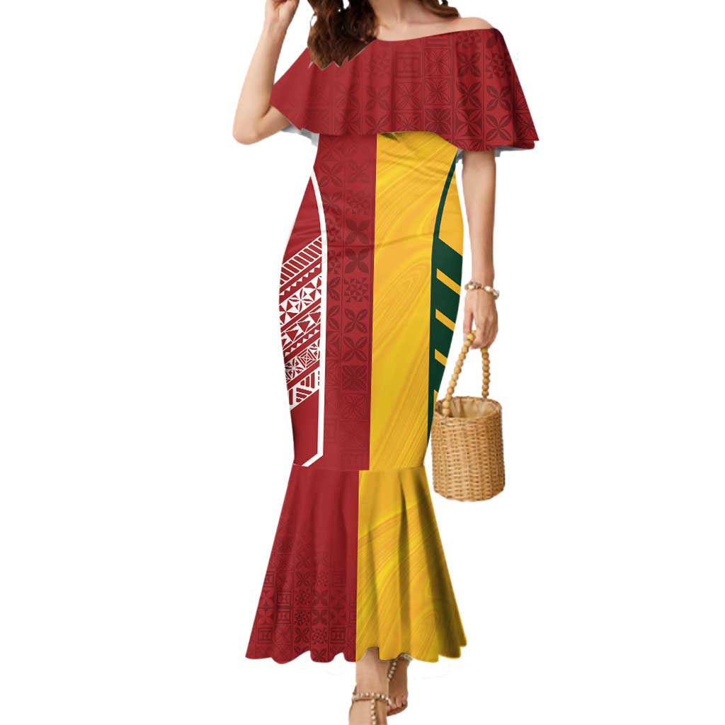 Australia - Tonga Rugby Custom Mermaid Dress Minimalist Dynamic LT7 Women Colorful - Polynesian Pride