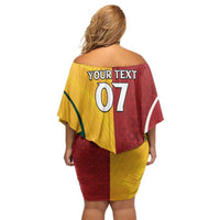 Australia - Tonga Rugby Custom Off Shoulder Short Dress Minimalist Dynamic LT7 - Polynesian Pride
