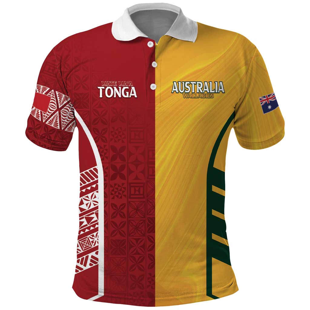 Australia - Tonga Rugby Custom Polo Shirt Minimalist Dynamic LT7 Colorful - Polynesian Pride