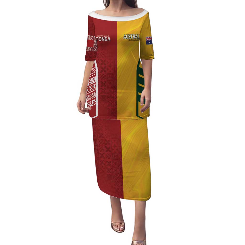 Australia - Tonga Rugby Custom Puletasi Minimalist Dynamic LT7 Long Dress Colorful - Polynesian Pride