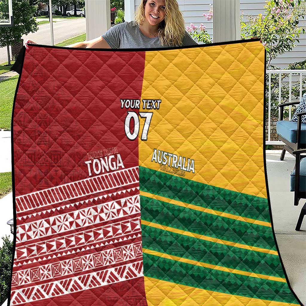 Australia - Tonga Rugby Custom Quilt Minimalist Dynamic LT7 Colorful - Polynesian Pride