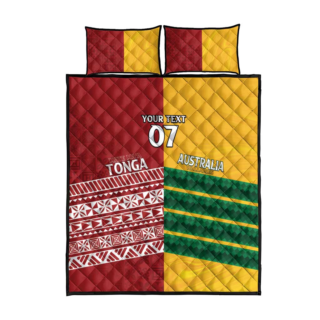 Australia - Tonga Rugby Custom Quilt Bed Set Minimalist Dynamic LT7 - Polynesian Pride