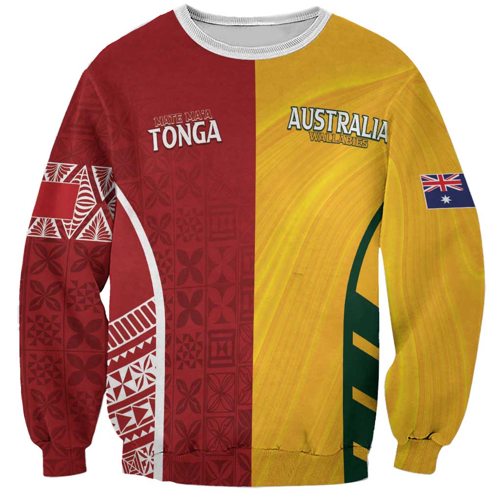 Australia - Tonga Rugby Custom Sweatshirt Minimalist Dynamic LT7 Unisex Colorful - Polynesian Pride