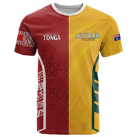 Australia - Tonga Rugby Custom T Shirt Minimalist Dynamic LT7 Colorful - Polynesian Pride