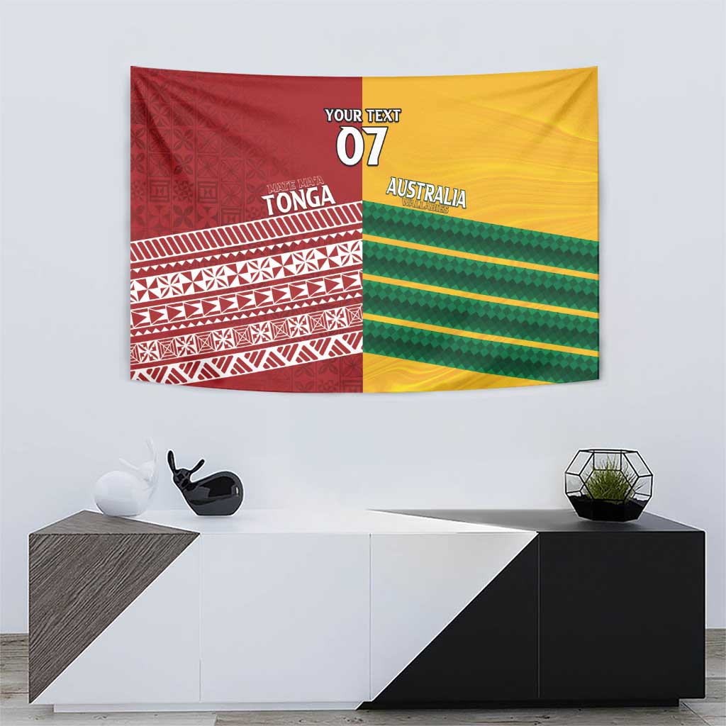 Australia - Tonga Rugby Custom Tapestry Minimalist Dynamic LT7 - Polynesian Pride