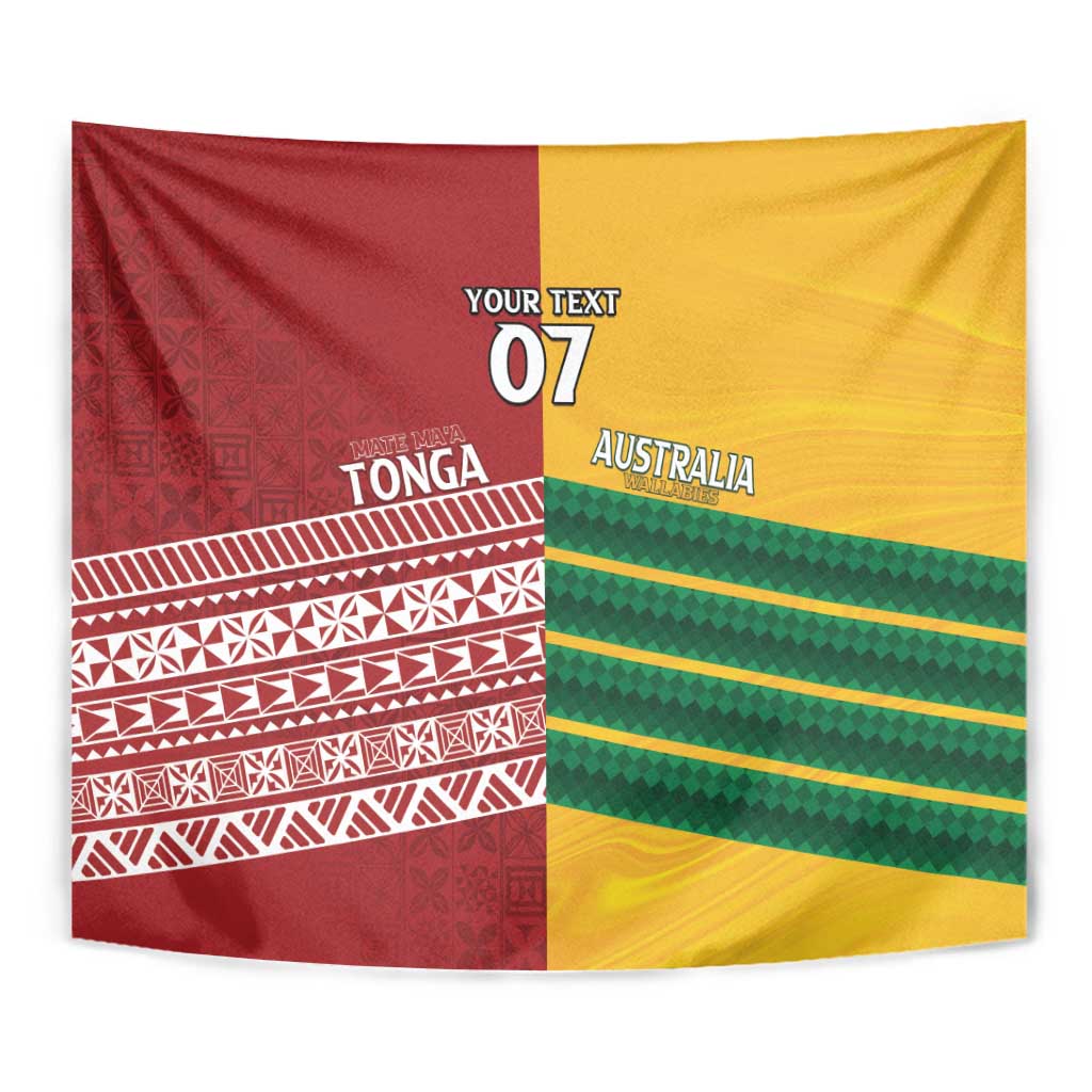 Australia - Tonga Rugby Custom Tapestry Minimalist Dynamic LT7 - Polynesian Pride