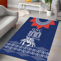 Queen Salote College 100 Years Anniversary Area Rug Tonga QSC Royal Blue LT7 - Polynesian Pride