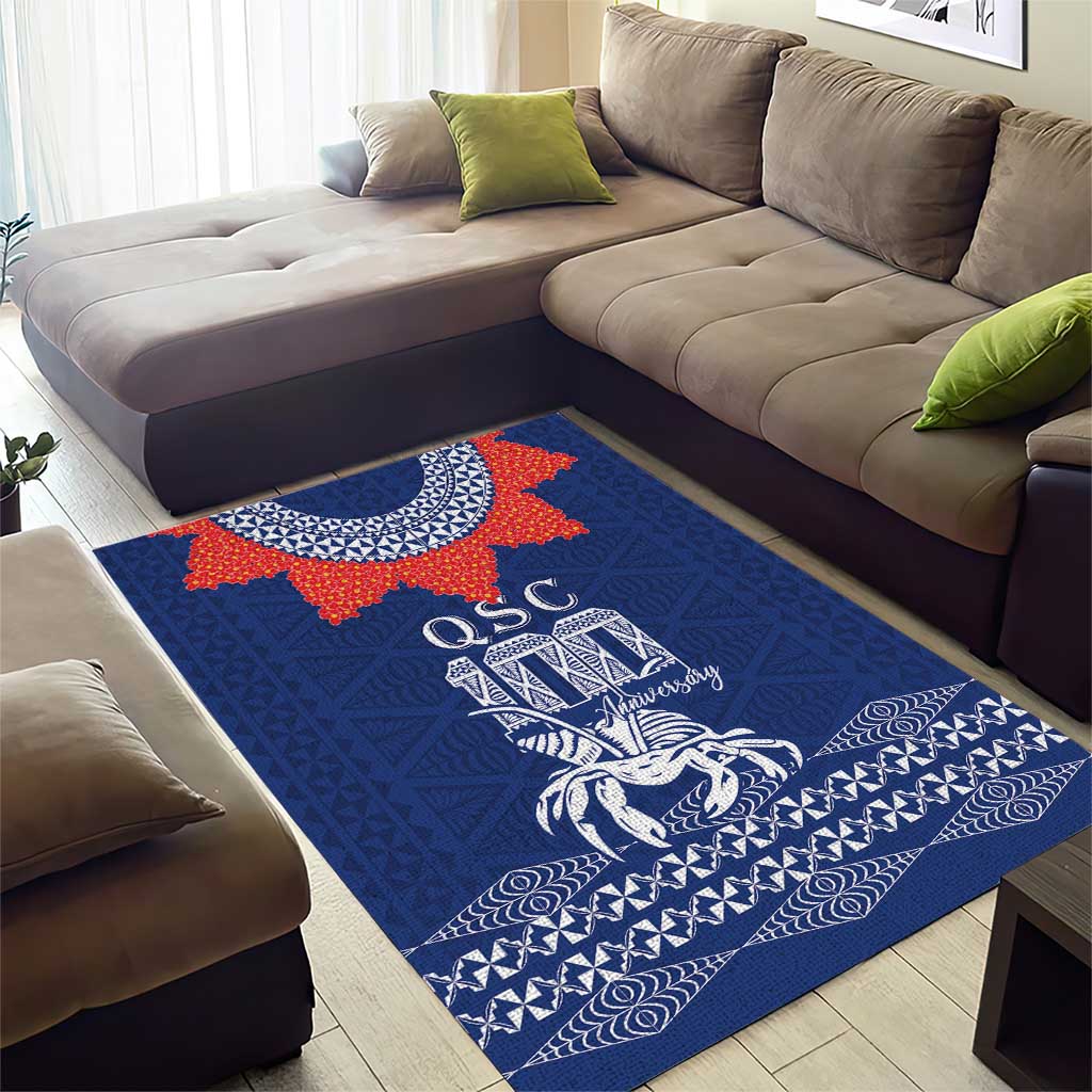 Queen Salote College 100 Years Anniversary Area Rug Tonga QSC Royal Blue LT7 - Polynesian Pride