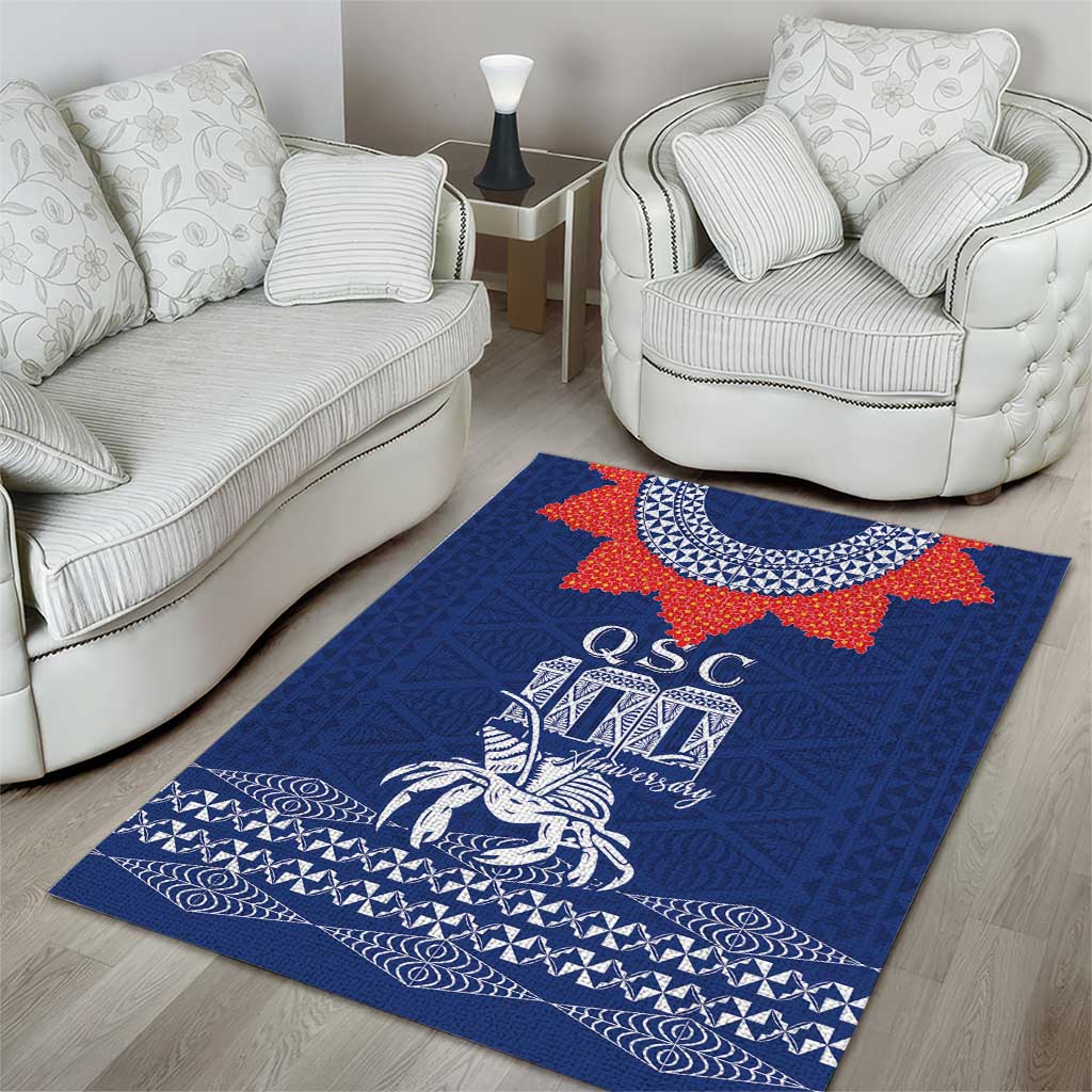 Queen Salote College 100 Years Anniversary Area Rug Tonga QSC Royal Blue LT7 - Polynesian Pride