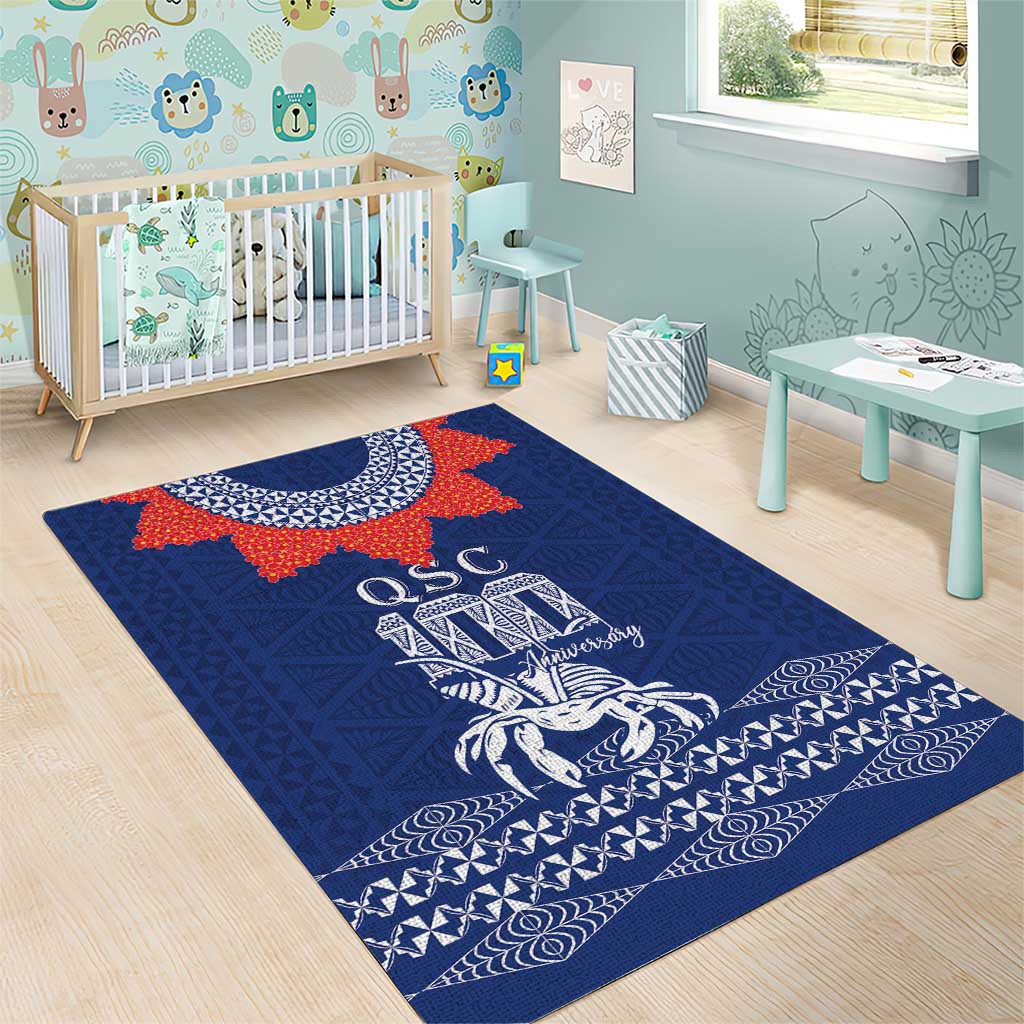 Queen Salote College 100 Years Anniversary Area Rug Tonga QSC Royal Blue LT7 - Polynesian Pride